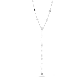 Collier en Y perle  de Nacre - Argenté