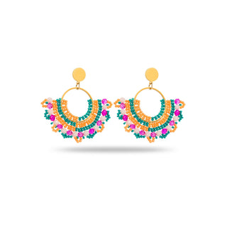 Boucles d'oreilles Anneau Eventail - Multicolore